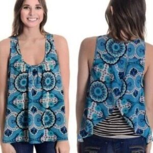 Anthropologie Meadow Rue Sleeveless Top striped back Size Medium